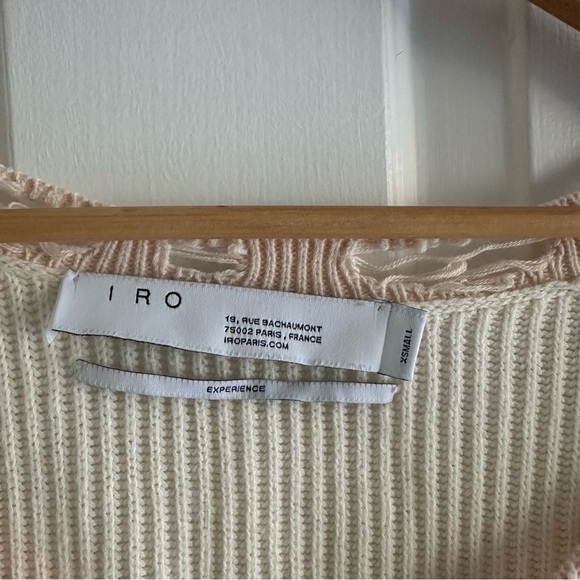IRO shore sweater distressed frayed edges in ecru size XS Feminine Grunge‎ - Picture 7 of 8